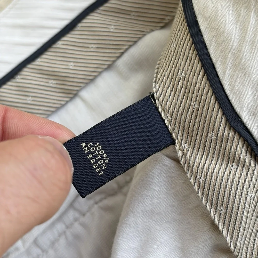 Vintage Banana‎ Republic Pants Mens 31x32 Beige Pinstriped Relaxed Fit Chino Y2K